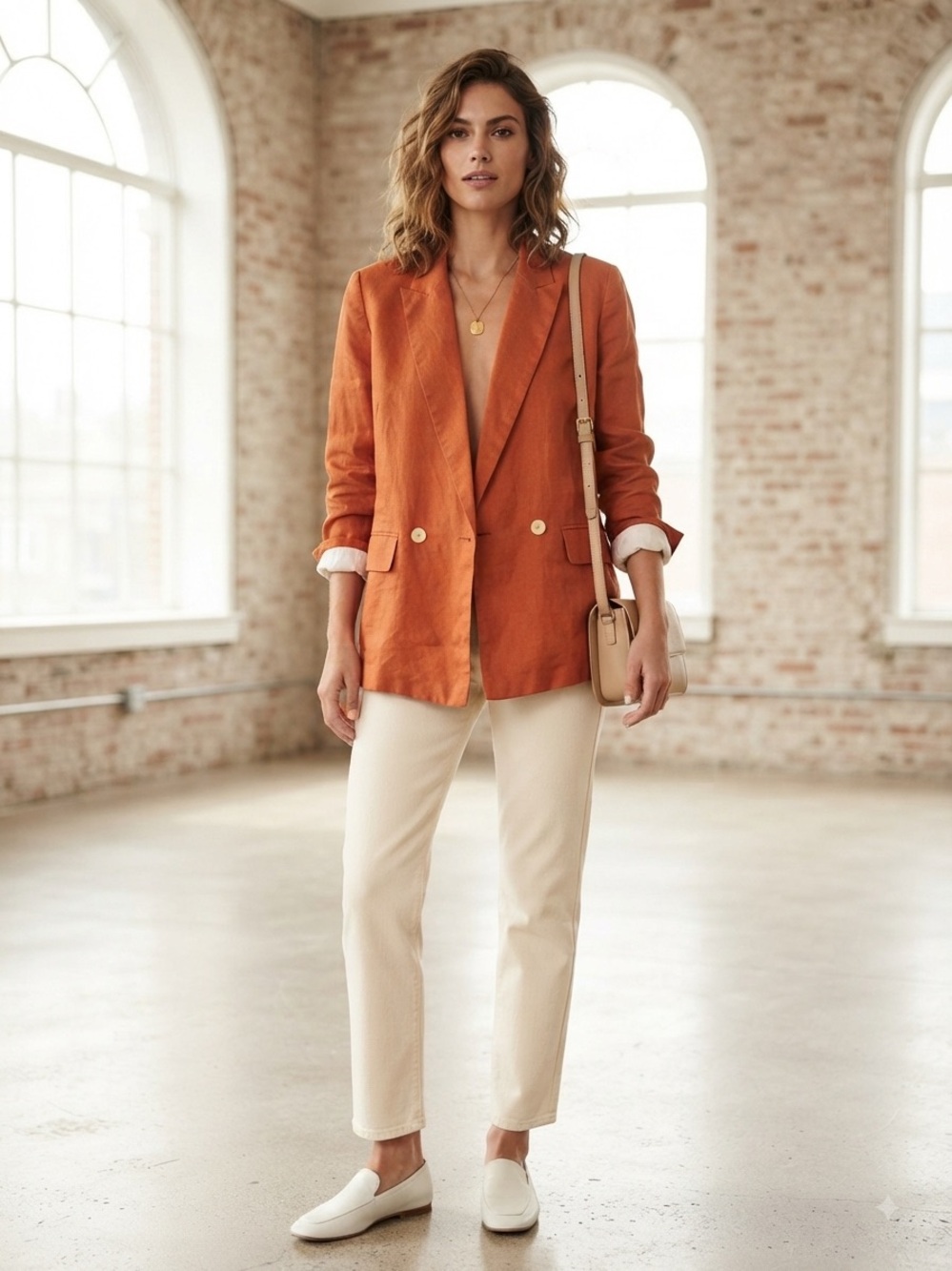 Vintage George Simonton Burnt Orange Double-Breasted Blazer